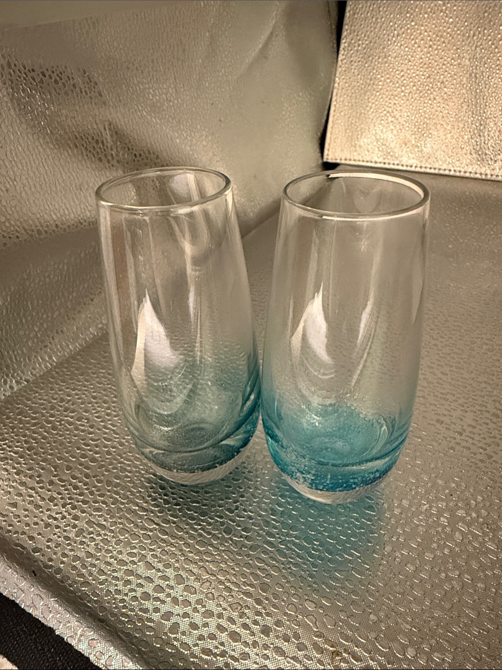Vintage set of 2 Pier 1 Stemless Champagne/Mimosa Ombré Tumblers